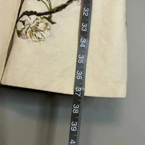 Cole Haan Women's size 2 Long Embroidered Coat Lined Dress Jacket - Picture 7 of 14